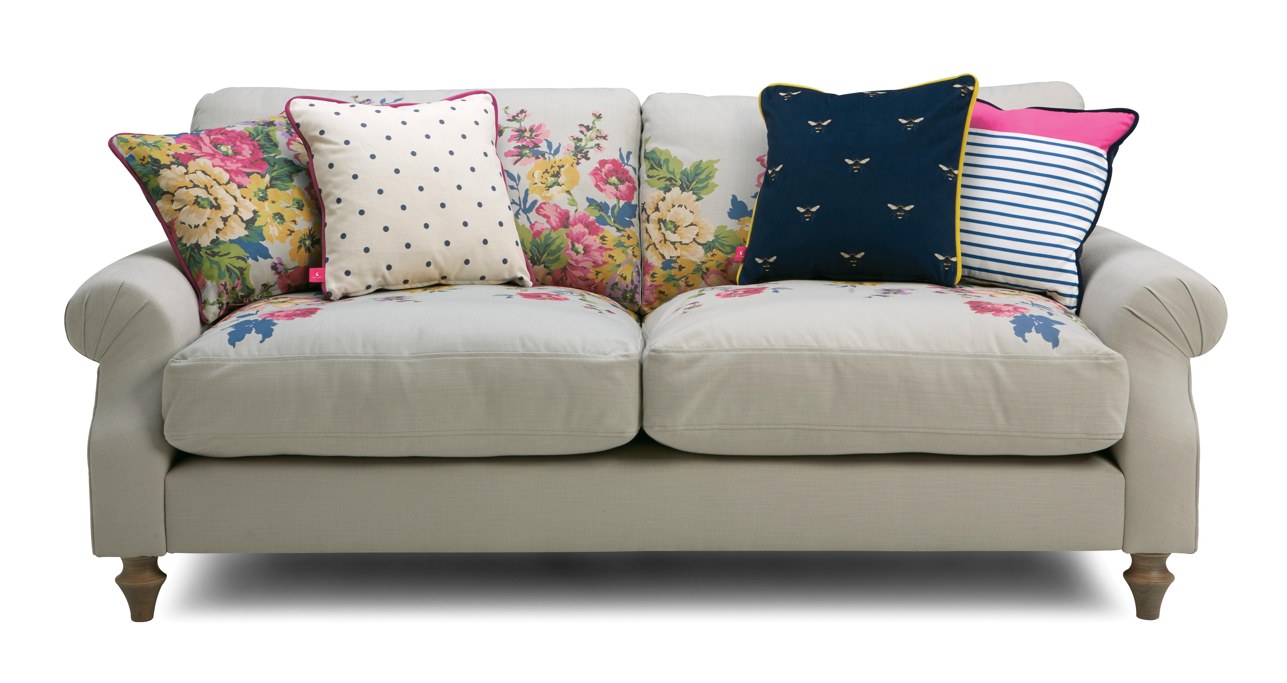 Cambridge Cotton 3 Seater Sofa Cambridge Plain and Floral Cotton DFS