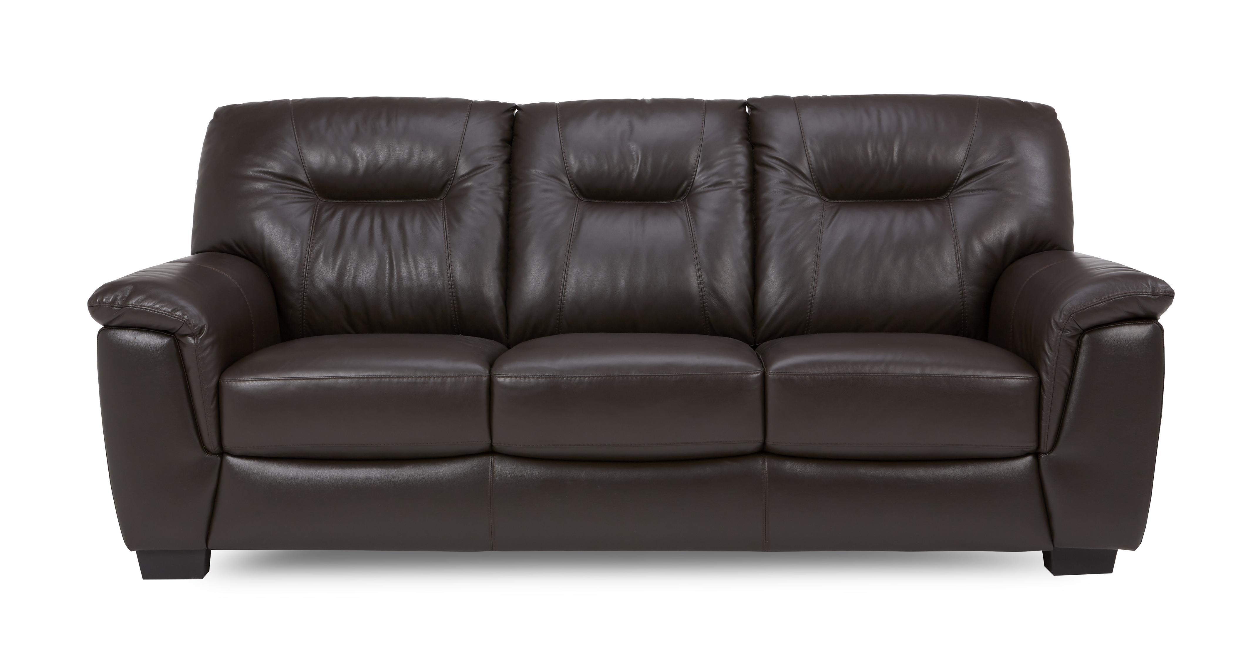 Cato Leather And Leather Look 3 Seater Sofa Premium DFS