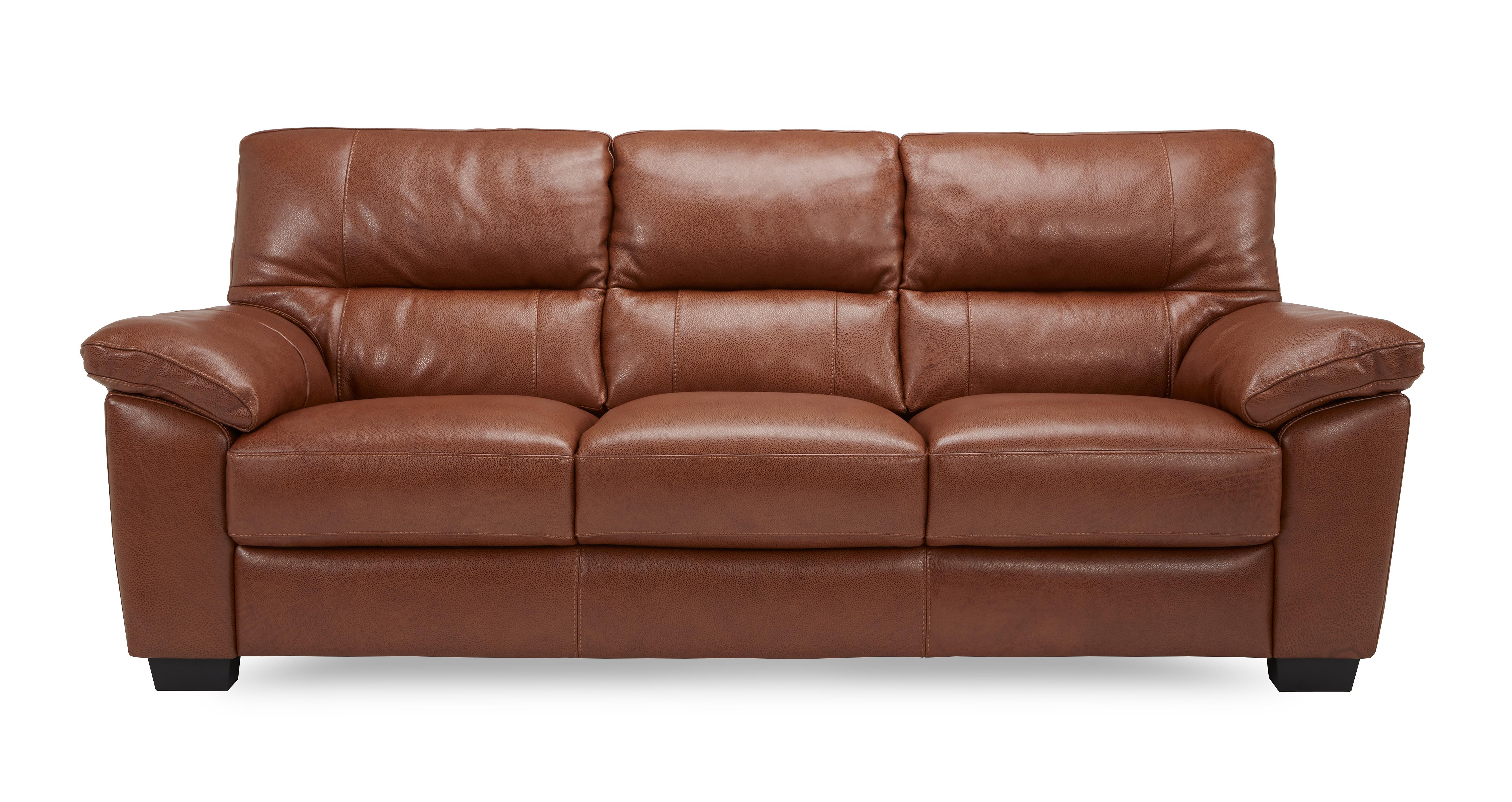 Dalmore Leather and Leather Look 3 Seater Sofa Brazil with Leather