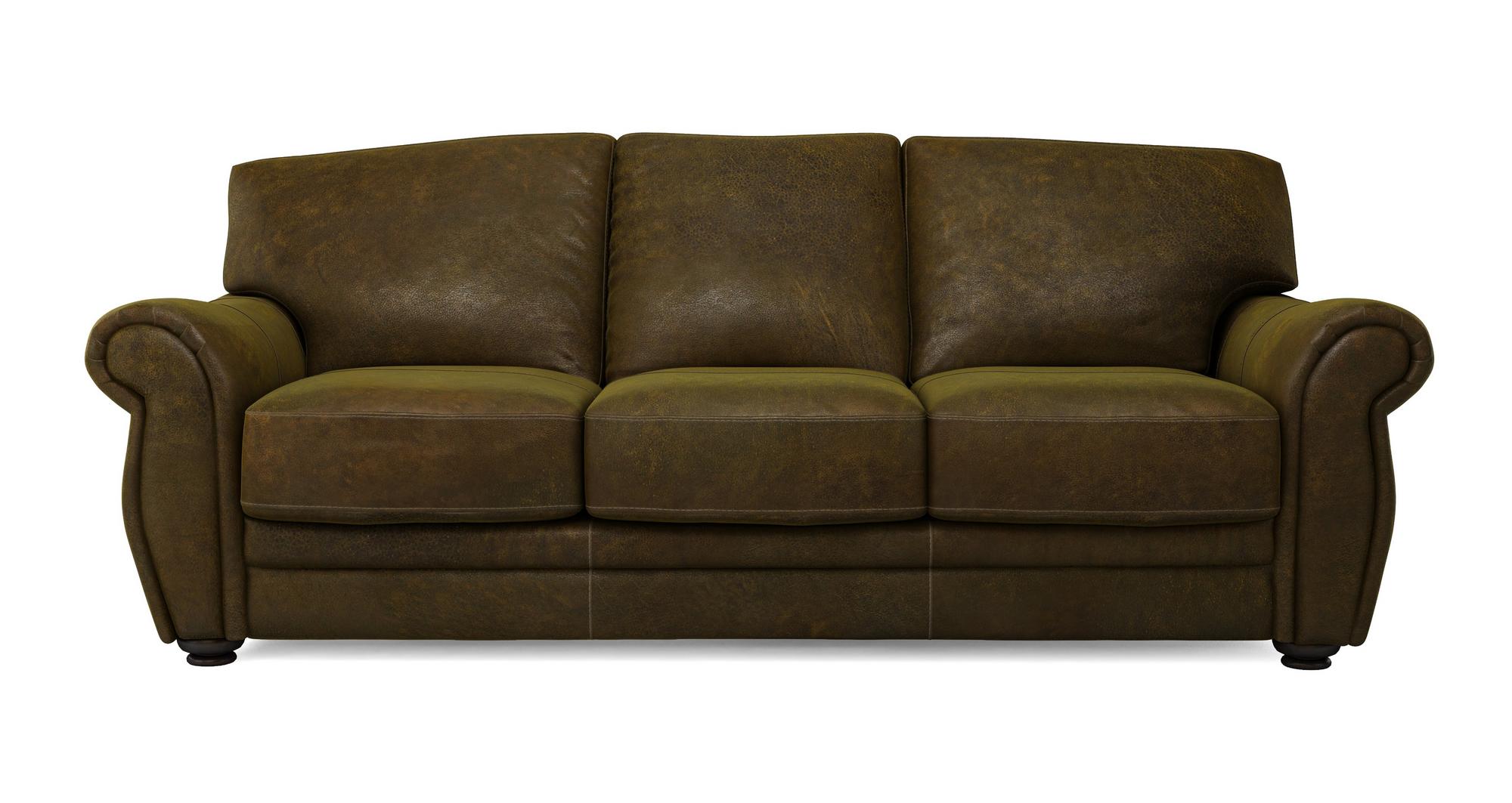 DFS Giovanna Camel Brown Natural Leather 3 Seater Sofa | eBay