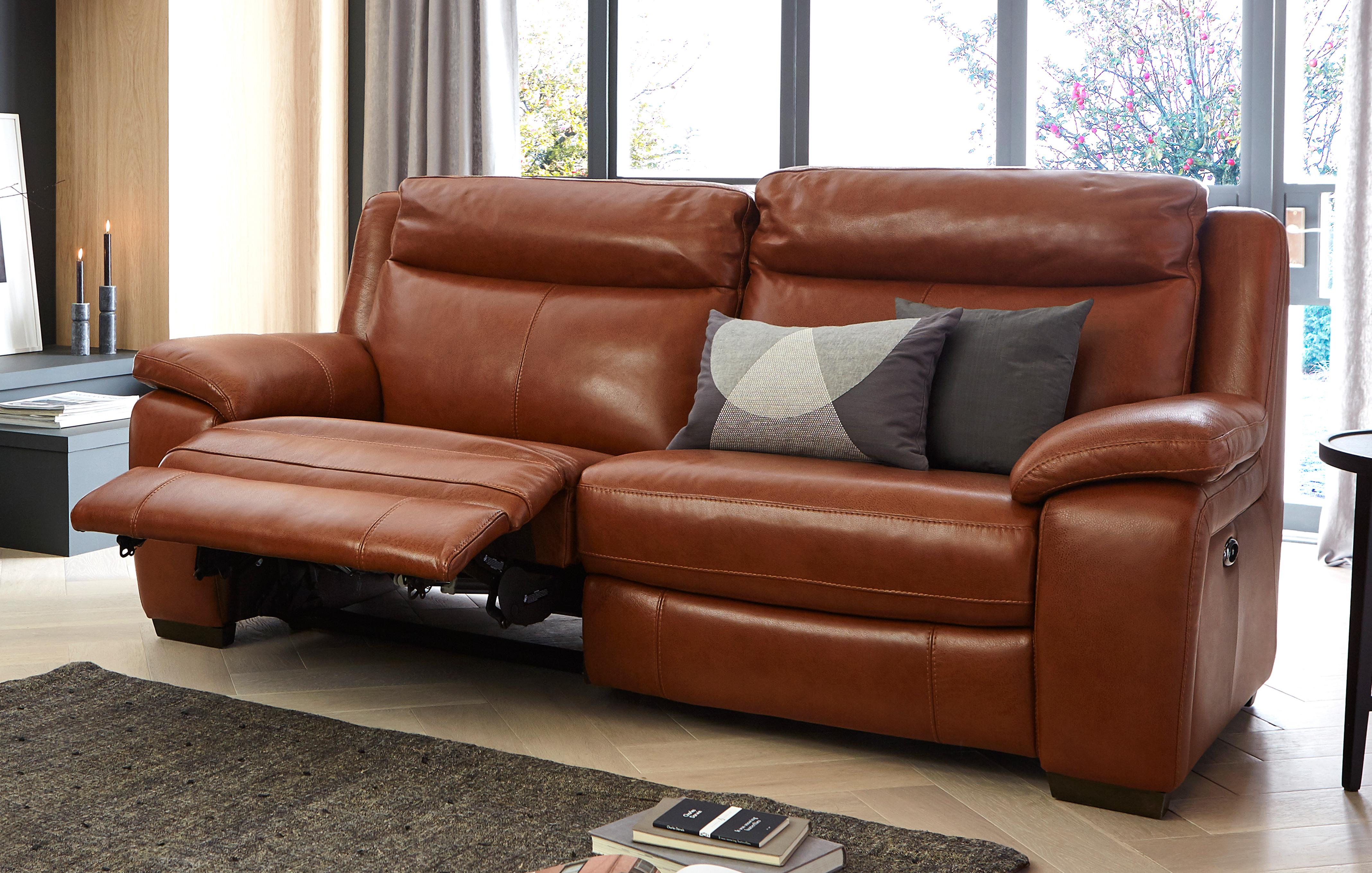Leather recliner sofa