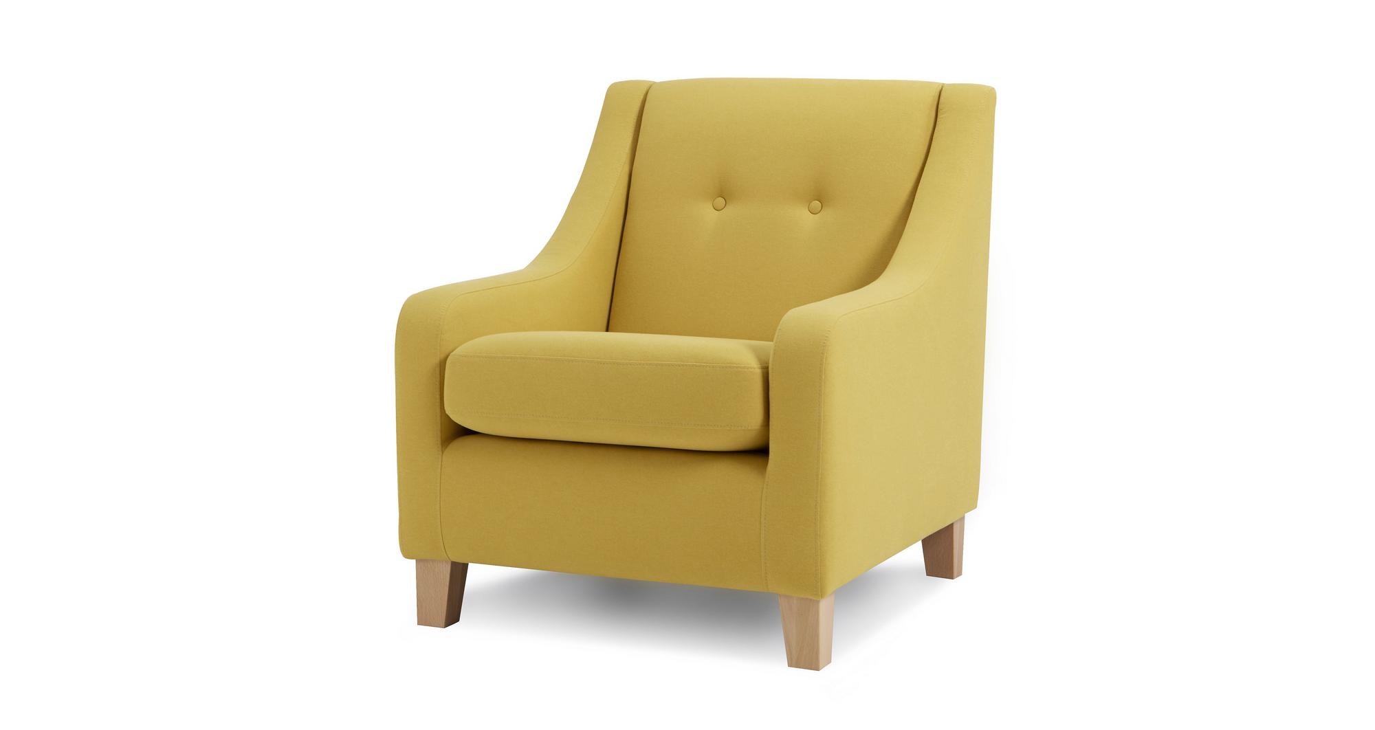 DFS Spritz Lemon Yellow Fabric 3 & 2 Seater Sofas, Accent Chair & Stool eBay