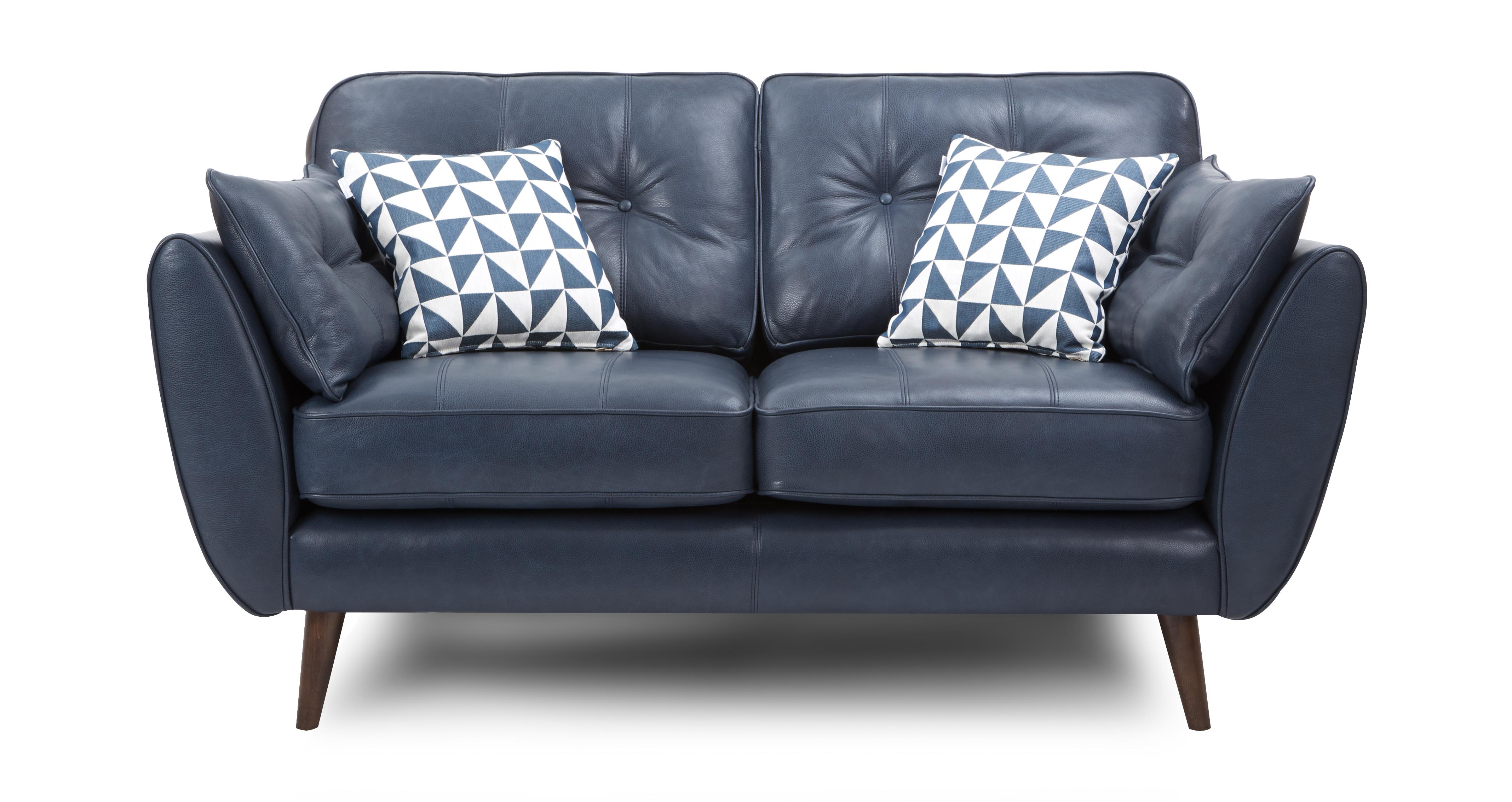 Zinc Leather 2 Seater Sofa