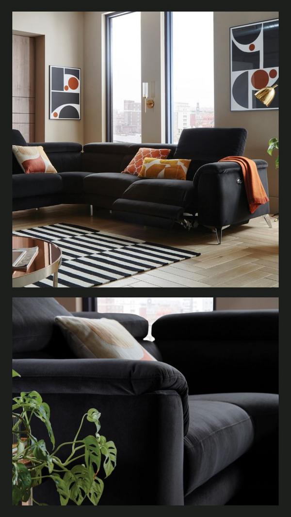 Black deals sofa design