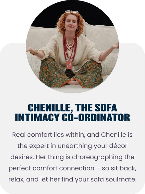 Chenille sofa intimacy coordinator