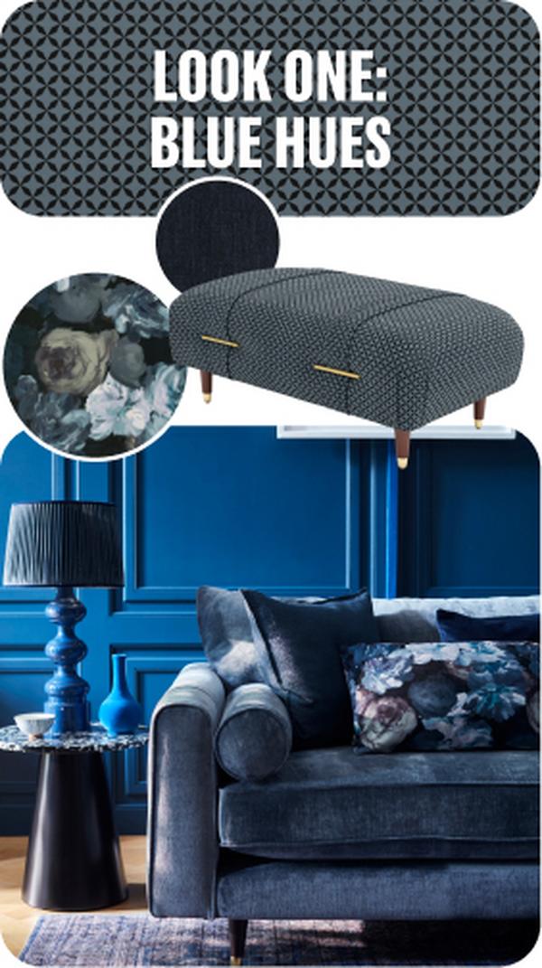 colour drenching trend blue hues