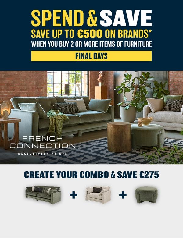 A green sofa and cream cuddler chair