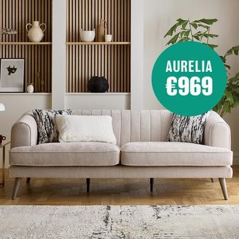 taupe coloured sofa