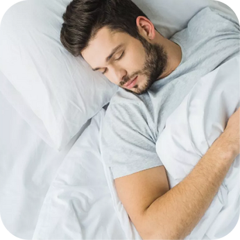 person sleeping in bed