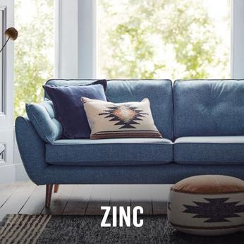 mid century style quiz with zinc sofa