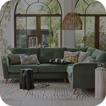 large green corner sofa