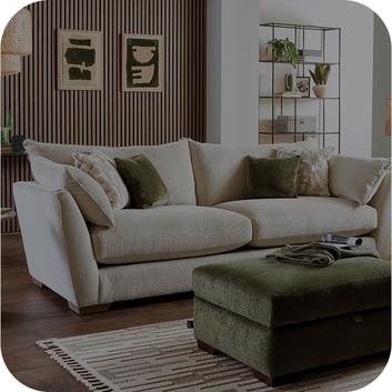 large 4 seater white sofa