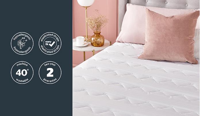 a mattress protector fitted to a mattress
