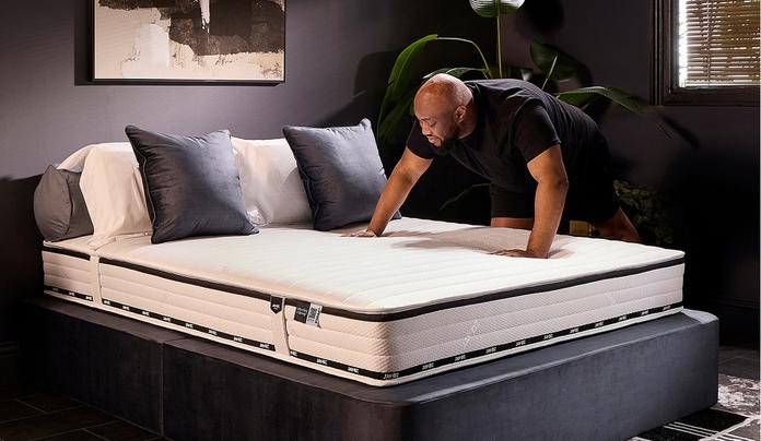 Person making a bed