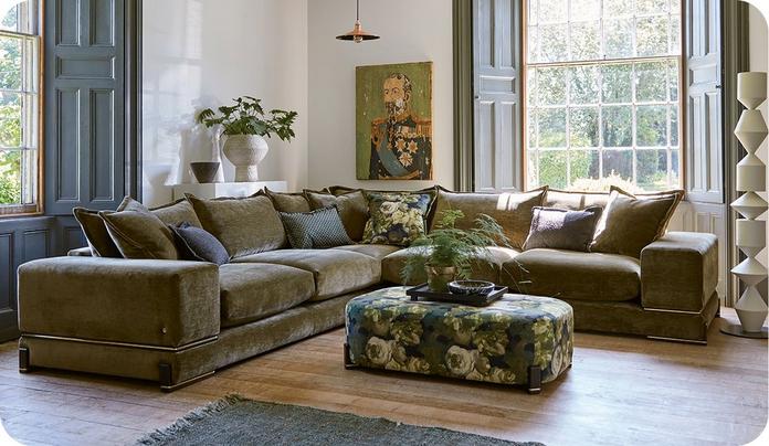 large green corner sofa
