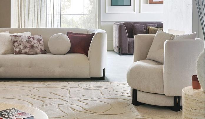 ted baker grove sofa and swivel chair in cream