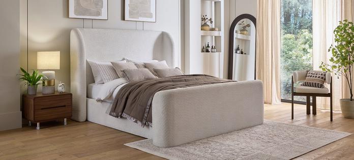 Dwell Studia cream boucle bed