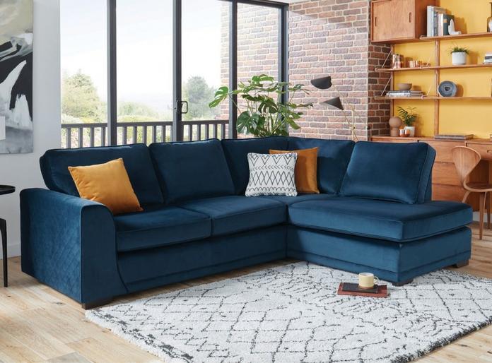 corner sofa measuring guide with orka velvet sofa