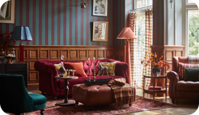 Colour drenching trend with regency sofa