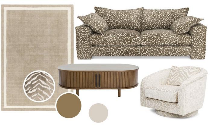 Animal print decor moodboard with zanetta
