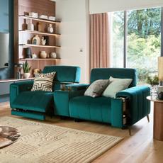 Cinesound Showcase cinema sofa in Teal velvet