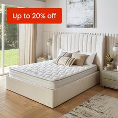 Mattress on a pink bedframe