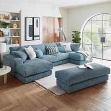 Large blue corner sofa