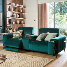 Green recliner sofa