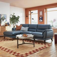 Fargo leather chaise sofa