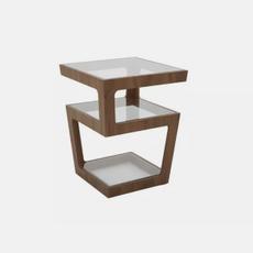 3 story side table made of walnut and glass