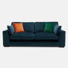 Plush blue 3 seater sofa