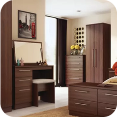 walnut effect bedroom furniture set