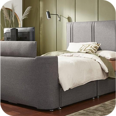 Grey TV bed frame