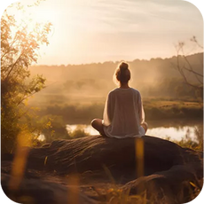 a person watching the sun rise