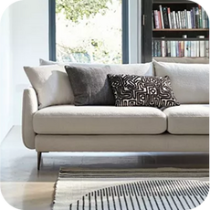 a modern white sofa