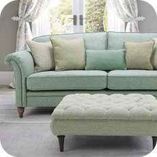 a green traditional style sofa