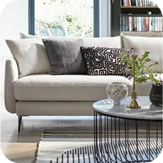a white sleek sofa