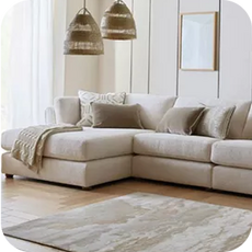 a large white corner sofa