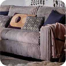 a light brown cord effect sofa