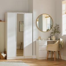 White bedroom furniture with neutral decor