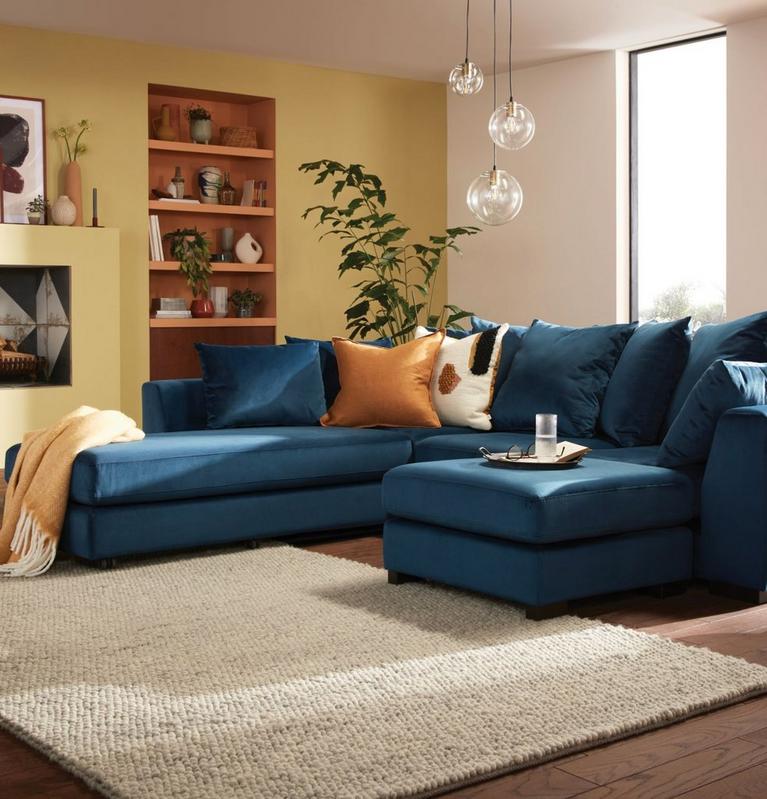 Living room with u deals shaped sofa