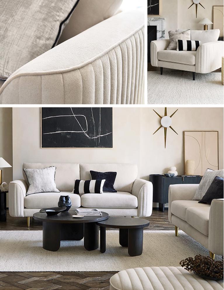 collage of the Amanda Holden Luvvie sofa