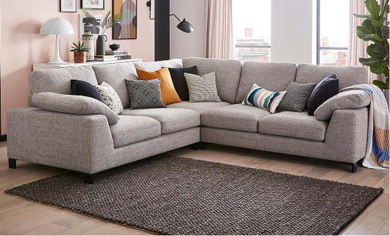 Grey corner recliner sofa