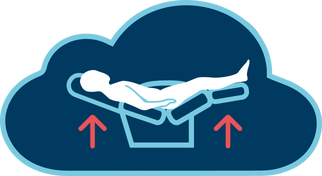 illustration of someone laying flat on a recliner
