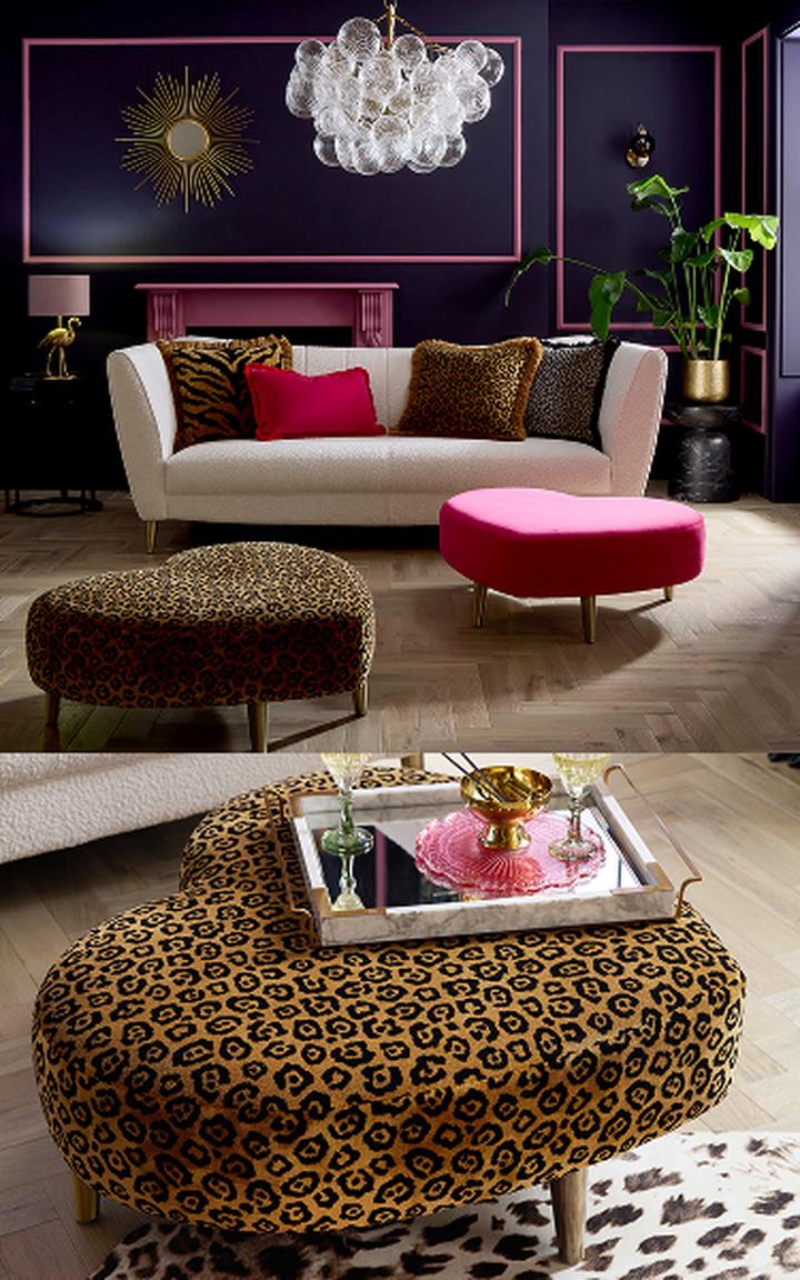 y2k bedroom ideas with wylde sofa and footstool