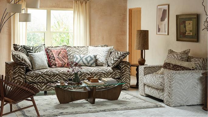 zanetta sofa in zebra pattern