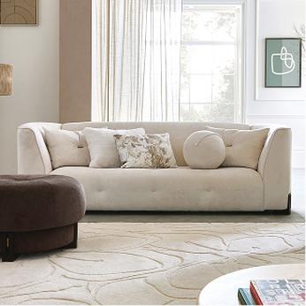 White living room ideas curved sofas