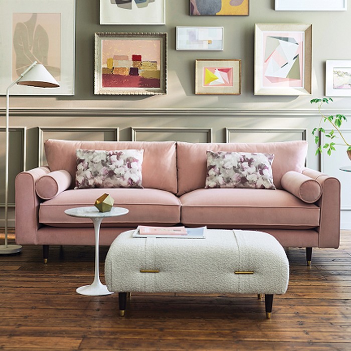Pink living room ideas with highgate sofa