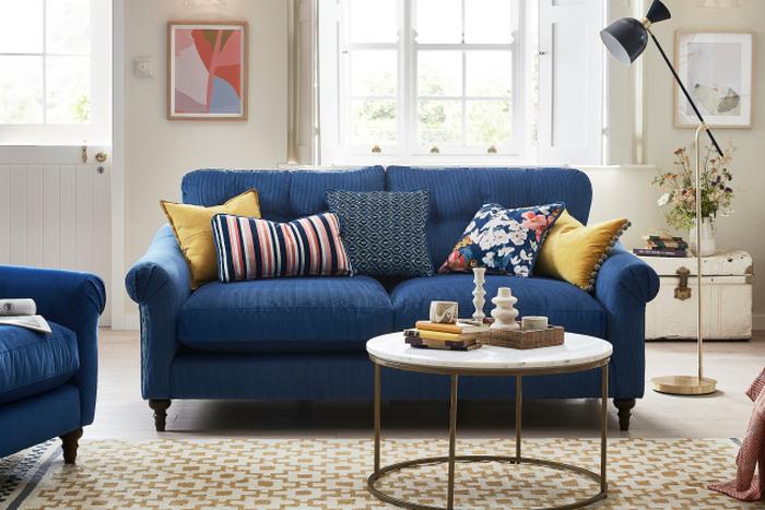 Joules ashwicke sofa in blue cord