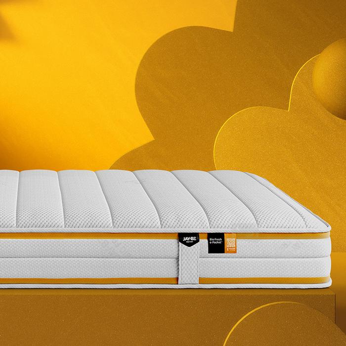 mattress on yellow background